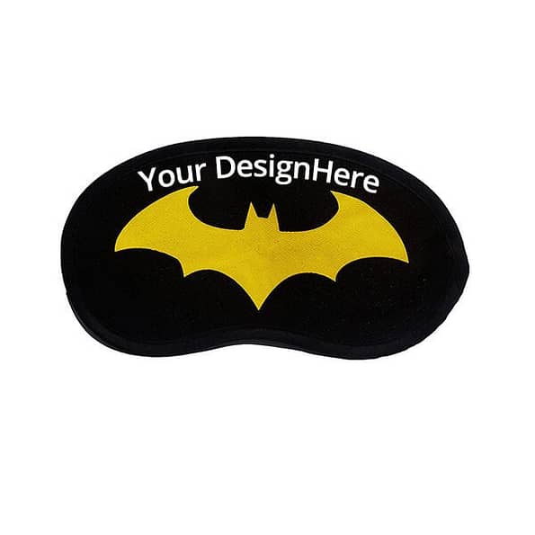 Buy Black Batman Cartoon Silk Strap Eye Mask | Customized Cooling Gel Insert | Luxury Sleeping Shade Cover