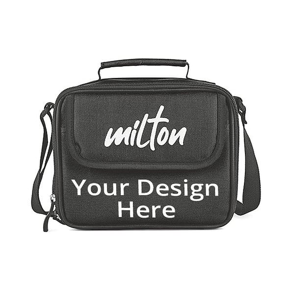 Tiffin Boxes14Buy Black Custom Milton 3 Containers Lunch Box | Leak Proof Stainless Steel | Insulated Fabric Carry Bag