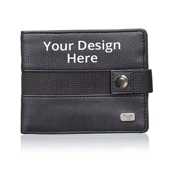 Buy Black Stylish Strip Artificial Charm Wallet | Own Name Photo D RFID | Genuine Leather Wallet For Men