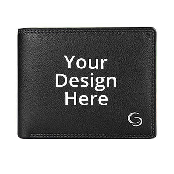 Buy B Custom Artificial Circle Charm Wallet | Own Name Photo D RFID | Genuine Leather Wallet For Men
