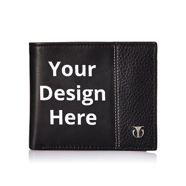 Buy Black Trendy Custom Artificial Charm Wallet | Own Name Photo D RFID | Genuine Leather Wallet For Men