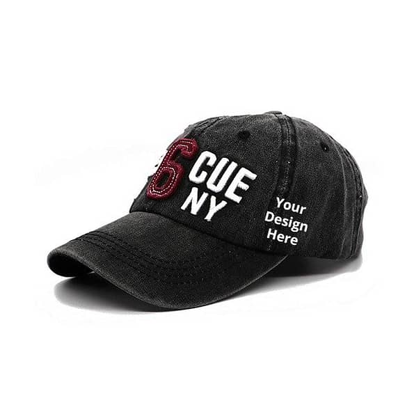 Buy Black Custom Rescue NY Denim | Printed And Embroidery Design | Adjustable Stylish Cotton Baseball Cap