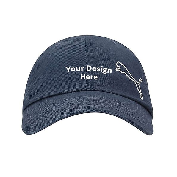 Buy Custom Blue Puma Cap | Printed And Embroidery Design | Adjustable Cotton For Unisex