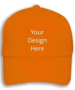 Own Design Orange Customized Stylish Caps