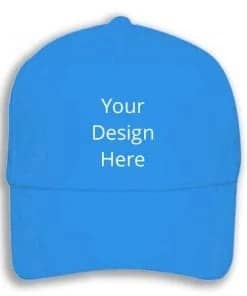 Own Design Light Blue Customized Solid Caps