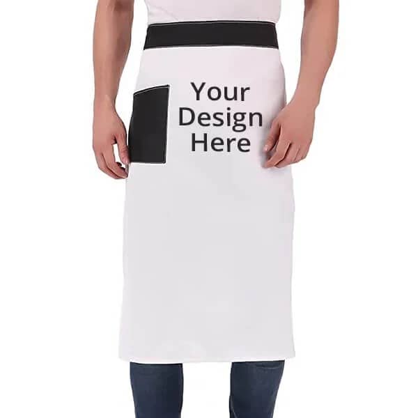 Buy Black White Unisex Pocket Chef Apron | Own Design Adjustable Neck Strap | Perfect for Cooking BBQ Baking