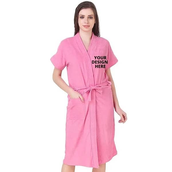 Women Trendy Fuzzy Robe Pink Bathrobe