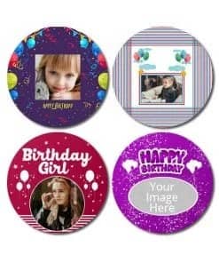 Birthday Design DIY Photo Circle Coasters