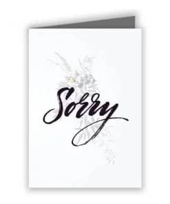 Plain Sorry Text D Printed Greeting Card