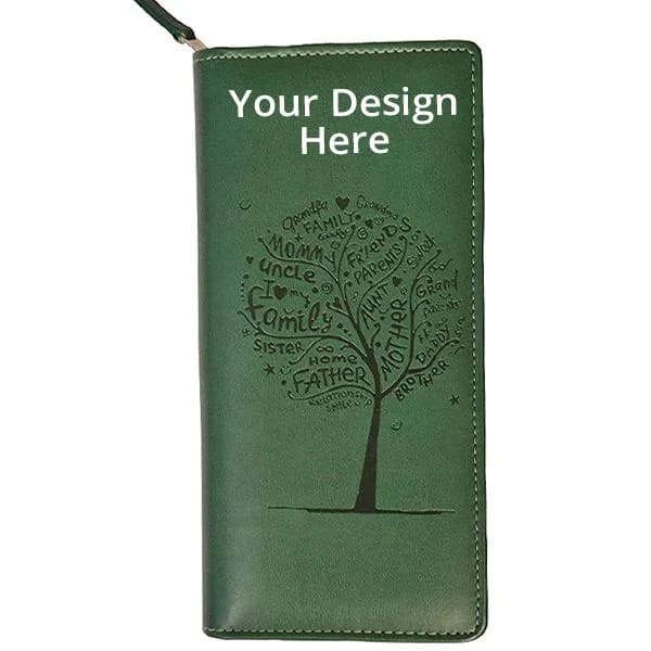 Green Unisex Leather Passport Holder