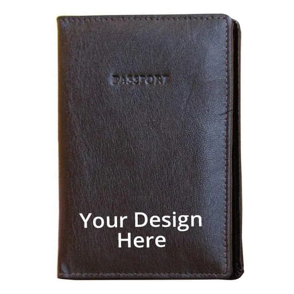 Black Text D Unisex Leather Passport Holder