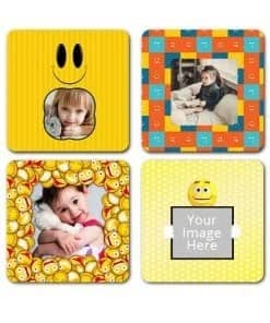 Emoji Design DIY Photo Square Coasters