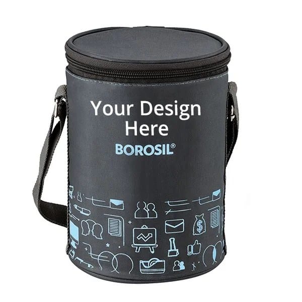 Black Borosil Microwave Safe 3 Set Lunch Box