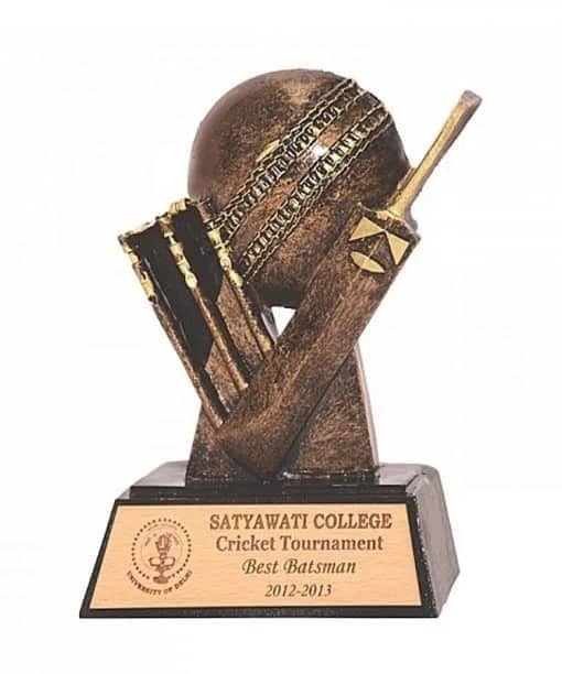 Cricket Golden Wooden Base Trophies Cup