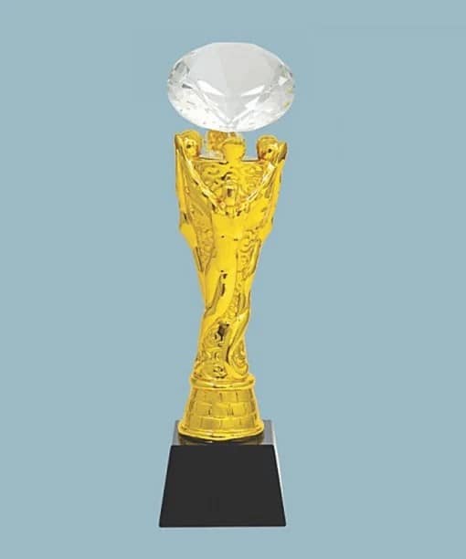 Crystal Glass Diamond Wooden Base Trophies