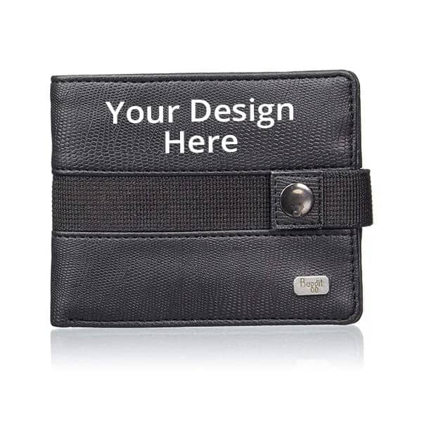 Black Stylish Strip Artificial Charm Wallet