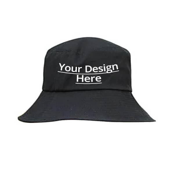 Embroidery Design Black Custom Bucket Hat