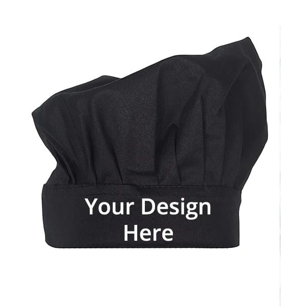 Solid Fabric Black Custom Head Cover Hat