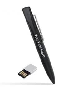 Custom Black Unibody Metal Logo Printed USB Pen Drive