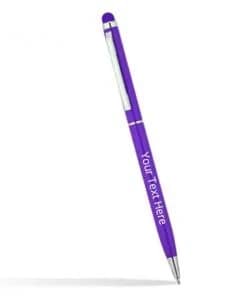 Engraved Name Purple Slim Custom Metal Pen
