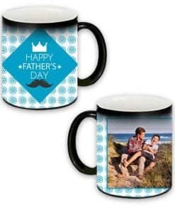 Buy Custom Printed Both Side | Happy Fathers Day Design Black Magic Mug | Ceramic Coffee Mug For Gift