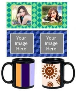 Buy Abstract Design Custom Black | Dual Tone Printed Both Side | Ceramic Coffee Mug For Gift