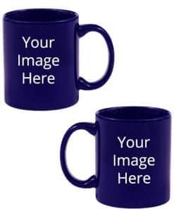 Create Your Own Design Custom Blue | Dual Tone Printed Both Side | Ceramic Coffee Mug For Gift