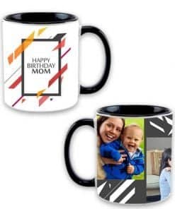 Buy Happy Birthday Abstract Design Black | Customized Dual Tone | Cute Printed Coffee Mug For Gift