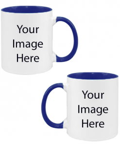 Buy Customized Dual Tone | Plain Blue Ceramic Mug | Cute Custom Printed Coffee Mug