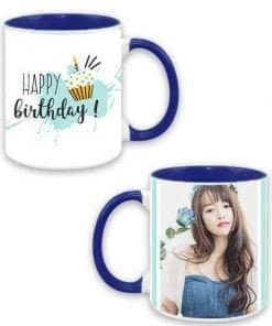 Buy Customized Dual Tone | Cute Happy Birthday Girl Design | Dark Blue Ceramic Coffee Mug