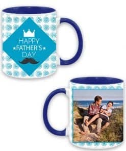 Buy Customized Dual Tone | Cute Happy Father’s Day Design | Dark Blue Ceramic Coffee Mug