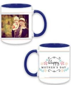 Buy Customized Dual Tone | Cute Happy Mother Day Design | Dark Blue Ceramic Coffee Mug