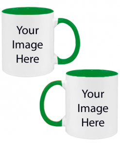 Buy Customized Dual Tone | Plain Green Ceramic Mug | Cute Custom Printed Coffee Mug