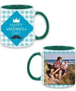 Buy Customized Dual Tone | Green Happy Father Day Design | Cute Ceramic Coffee Mug