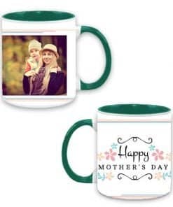 Buy Customized Dual Tone | Green Happy Mother Day Design | Cute Ceramic Coffee Mug For Men Women