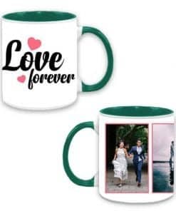 Buy Customized Dual Tone | Green Love Forever Design | Cute Ceramic Coffee Mug For Men Women