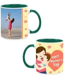 Buy Personalized Mother Day Mug | Dual Tone Green Cute Printed | Ceramic Coffee Mug For Women