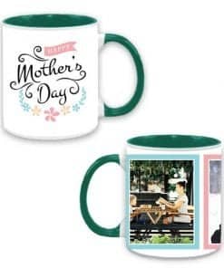 Buy Personalized Dual Tone | Green Cute Mother Day Printed | Ceramic Coffee Mug For Women