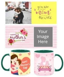 Buy Dual Tone Custom Green Mug | Cute Mothers Day Design | Coffee Mug For Women