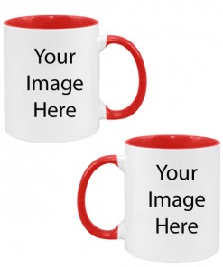 Buy Abstract Design Custom Red | Own Dual Tone Printed Both Side | Ceramic Coffee Mug For Gift