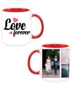 Buy Love Forever Design Custom Red | Dual Tone Printed Both Side | Ceramic Coffee Mug For Gift