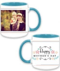 Buy Customized Dual Tone | Anniversary Design Blue Ceramic Mug | Cute Couple Printed Coffee Mug