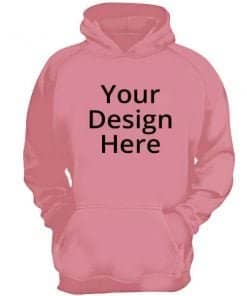 Buy Full Sleeve High Neck | Pink Customized Hoodie | Custom Hoodies For Men And Women