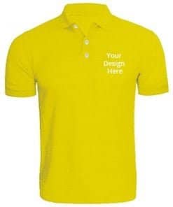 Buy Yellow Customized Polo T-Shirts | Men’s Collar Neck Half Sleeve | Logo Printed Cotton Shirt