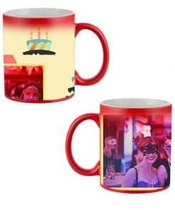 Buy Custom Printed Both Side | Happy Birthday Cake Design Red Magic Mug | Ceramic Coffee Mug For Gift