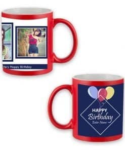 Buy Custom Printed Both Side | Happy Birthdays Design Red Magic Mug | Ceramic Coffee Mug For Gift