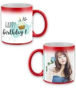 Buy Custom Printed Both Side | Happy Birthday Design Red Magic Mug | Ceramic Coffee Mug For Gift