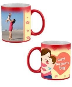 Buy Custom Printed Both Side | Mother And Baby Design Red Magic Mug | Ceramic Coffee Mug For Gift
