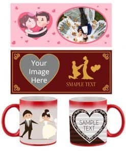 Buy Custom Printed Both Side | Wedding Design Red Magic Mug | Ceramic Coffee Mug For Gift