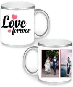 Buy Love Forever Design Custom Silver | HD Printed Both Side | Ceramic Coffee Mug For Gift